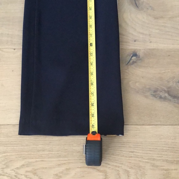 Navy crepe dress pant with sporty mustard & white side stripes - Picture 10 of 13